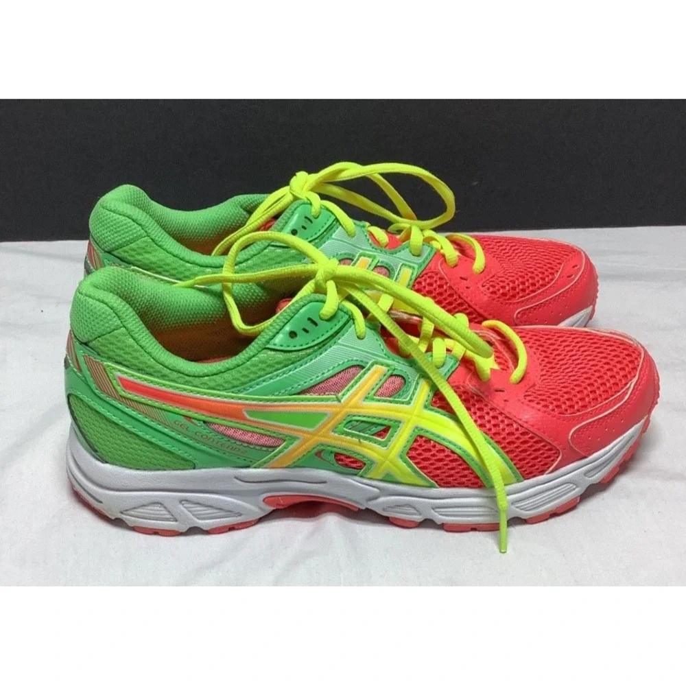 Asics Gel-Contend 2 Turntec Women's Pink and Green Runner Shoes Size 9